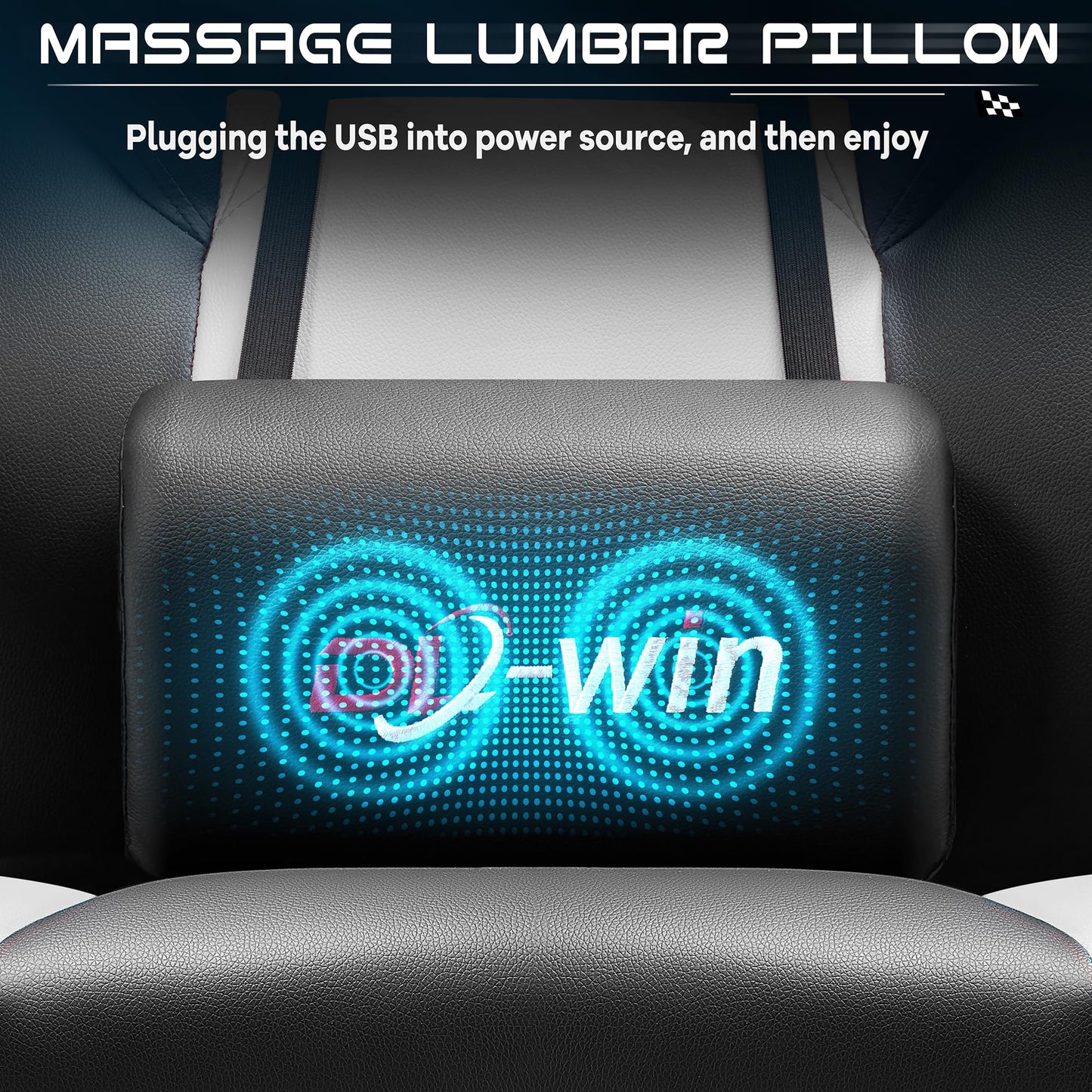 Meilocar Gaming Chair for Adult, Video Game Chair Computer Chairs with Footrest Big and Tall Gaming Chair with Massage Lumbar Support Height Adjustable and 360° Swivel Seat White
