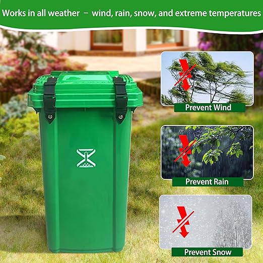 Trash-Can Lock for Animals: Garbage Can Lid Locks for Raccoon,Bear and Dog - 2 Pack