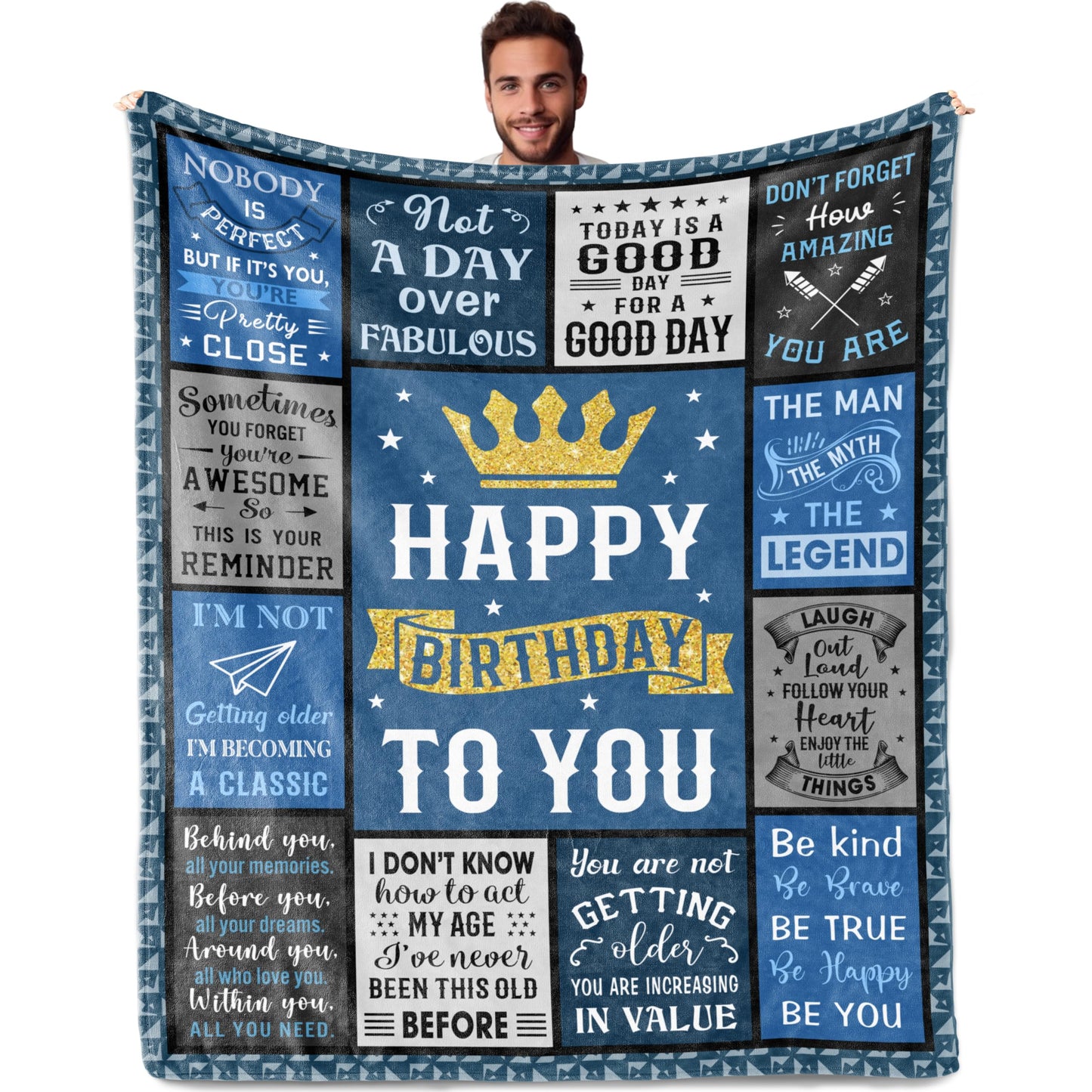 Nuritus Birthday Gifts for Men, Men Gifts for Birthday, Man Birthdays Gift Ideas, Funny Birthdays Gift for Man, Cool Birth Present for Him Blanket 50"X60"