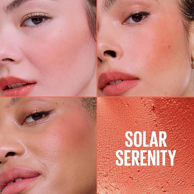 Maybelline Cloudtopia Blush for Cheeks and Lip Mousse, Ultra-Vivid, Pigmented Formula for Up to 14HR of Blush and Lip Makeup Color, Solar Serenity, 1 Count