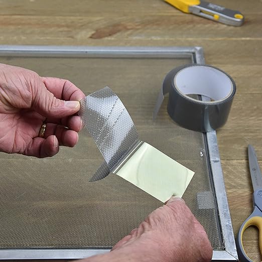 Screen Repair Tape – Fiberglass Mesh, Strong Adhesive, Weather-Resistant Window & Door Screen Patch – Easy to Use, Durable Screen Repair Kit for Holes & Tears