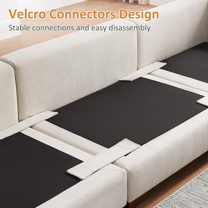 VANOMi Large Modular Sectional Sofa, Oversized Couch with Charging Station, Cloud Couch Deep Seat Sofa with Thick Cushion, Convertible Sectional Couches for Living Room Office Apartment