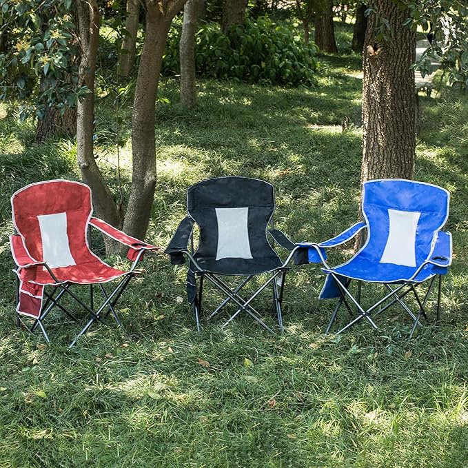 VOYSIGN Mesh Folding Camping Chairs for Adults, Oversized Portable Outdoor Chairs, Weight Capacity 325 lbs with Cup Holder, Storage Pocket, Carry Bag