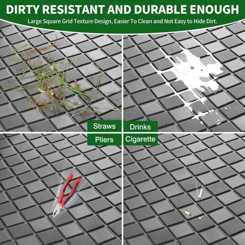 Cartalia Golf Cart Floor Liner Mat 8mm Thick Rubber Full Coverage Fit for EZGO TXT (1994-2025), Express S4 (2012-2020), Cushman Workhorse, EX1 (2020), Valor, Navitas, Some Star Carts Mats - Black Trim