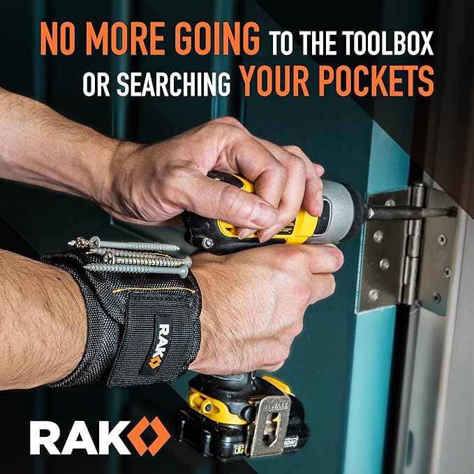 RAK Magnetic Wristband Gifts for Men - Premium Tool Belt for Holding Screws Nails with Powerful Magnets, Cool Gadgets Stocking Stuffers for Men, Holiday for Dad, Husband, Grandpa, Him