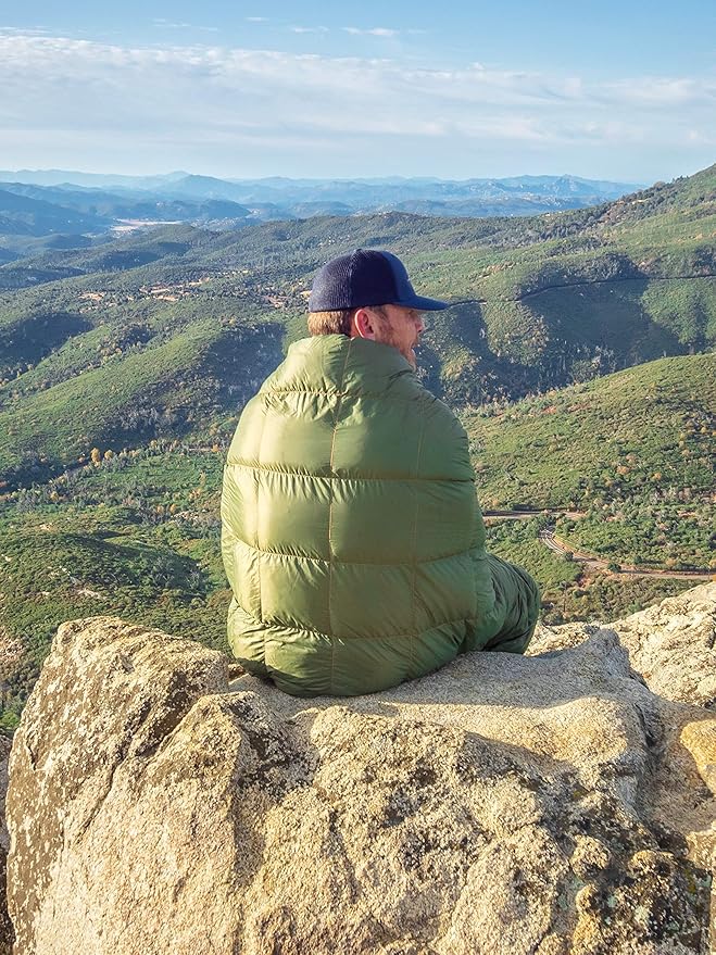 Get Out Gear Down Camping Blanket - Puffy, Packable, Lightweight and Warm | Ideal for Outdoors, Travel, Stadium, Festivals, Beach, Hammock | 650 Fill Power Water-Resistant Backpacking Quilt