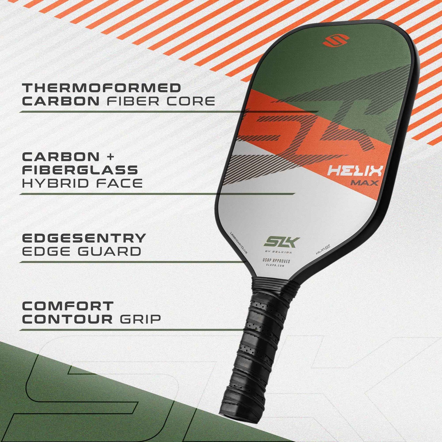 Selkirk Sport SLK Helix Pro Legend Olive Pickleball Paddle & Pro S1 12pk Pickleball Ball Bundle