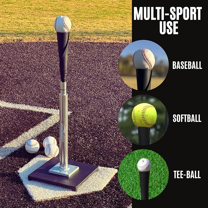 Web Flex® Spider Series 7’x7’ Sock Net, Adjustable Batting Tee & Strike Zone Trainer Bundle, Portable Baseball & Softball Training Set for Hitting, Pitching, & Fielding | Durable, Easy Setup