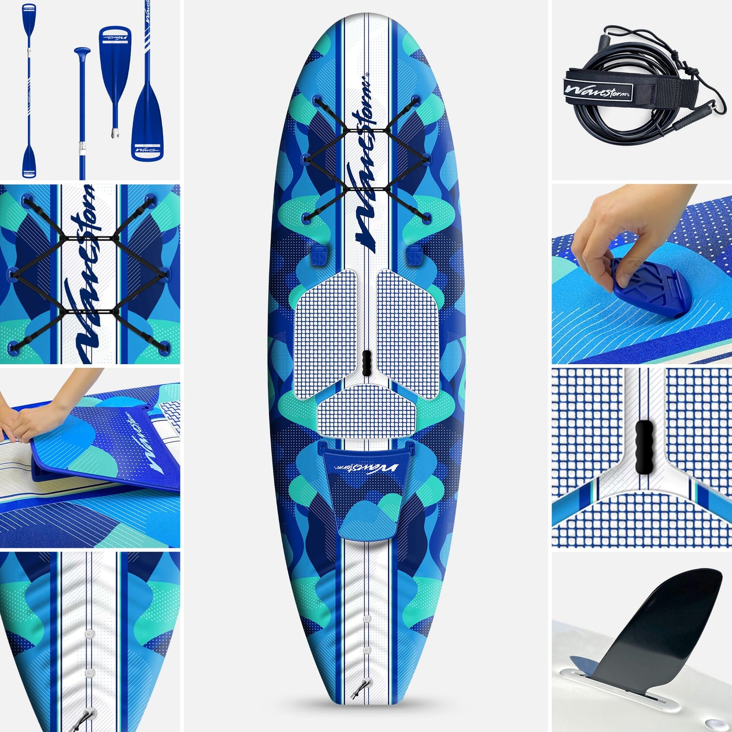 WAVESTORM 9ft6 SUP Kayak Hybrid Stand Up Paddleboard Foam Soft Top SUP for Adults and Kids of All Levels of Paddling Kayak,Blue