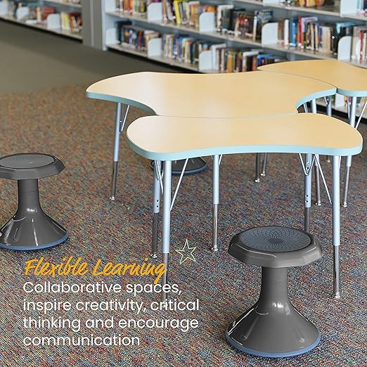 ECR4Kids ACE Active Core Engagement Wobble Stool, 15-Inch Seat Height, Flexible Seating, Grey