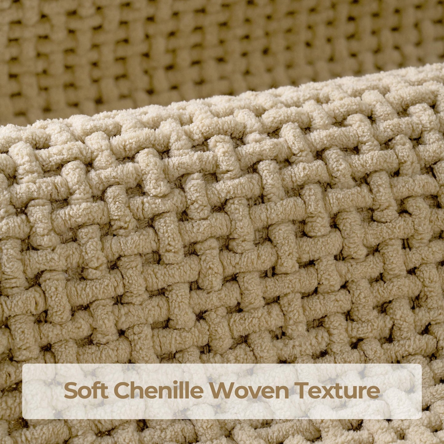 GRANNY SAYS Beige Bathroom Rugs, Absorbent Bath Mats for Bathroom, 24" x 16", Soft Chenille Bathroom Mat, Small Bath Rugs Non Slip Washable, Quick Dry, Thin, Rug for Tub and Shower