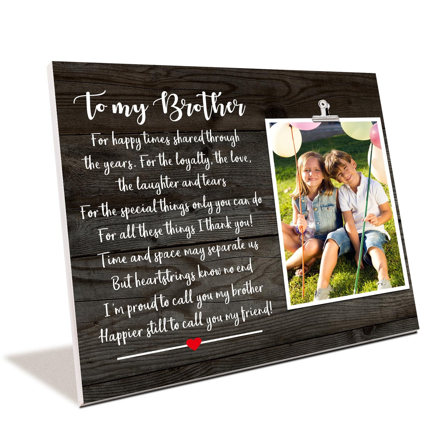 FDFHOME Brother Picture Frame Gifts from Sister - Birthday, Wedding, Christmas Keepsake - 4x6 Photo Frame