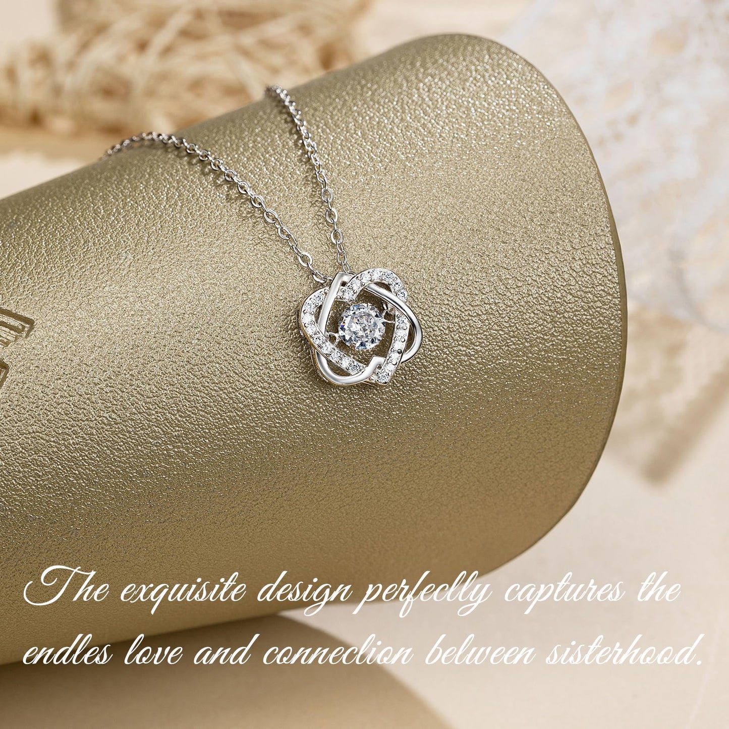 NOURISHLOV Big Sister & Little Sister Gifts: Sterling Silver Interlocking Infinity Heart Necklaces