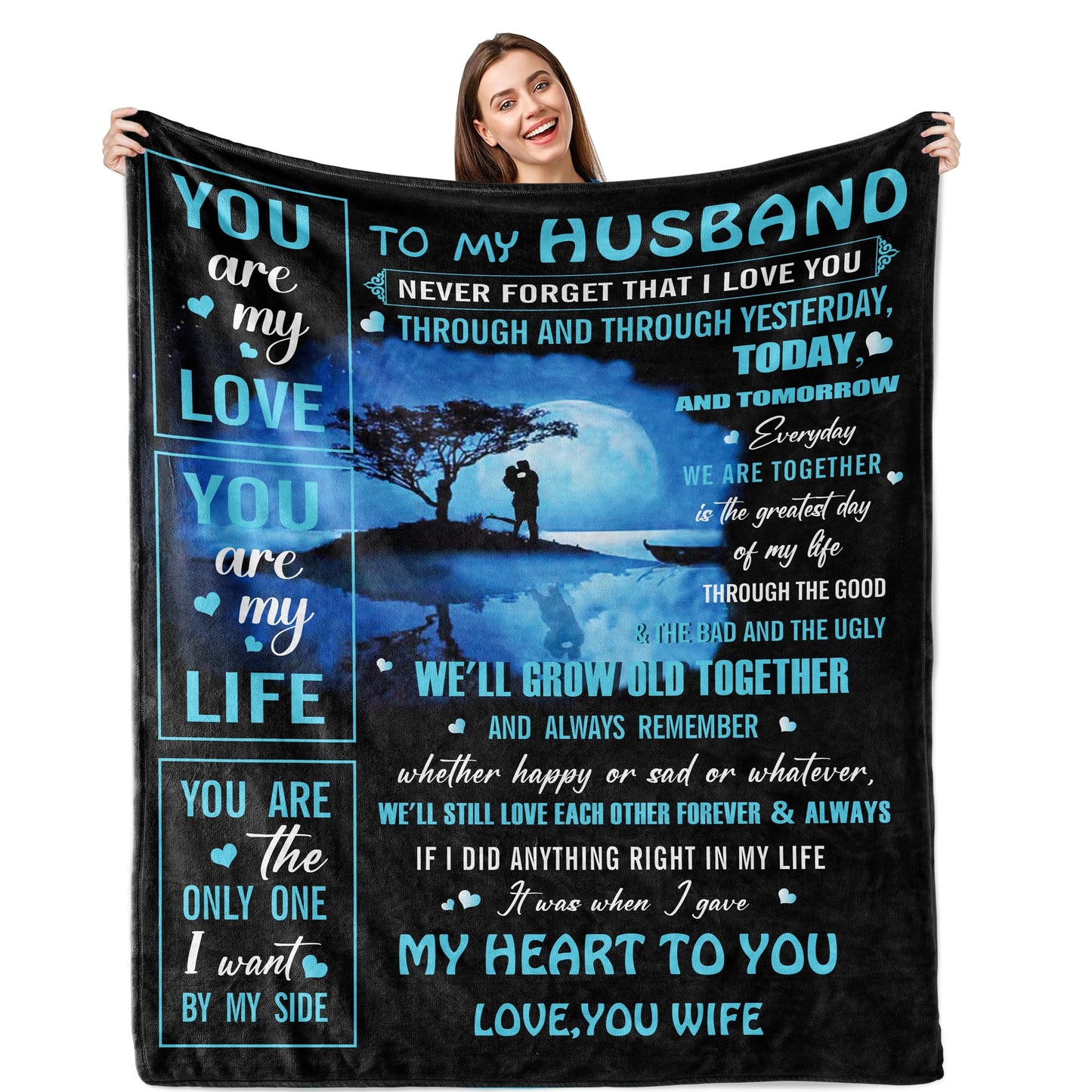 zoiluku Gifts for Husband Birthday,Anniversary Wedding Gifts for Him Husband,Top Husbands Gifts from Wife,Best Men's Christmas Valentines Day Love Birthday Gift for Men Husbands Blanket 60"X 50"