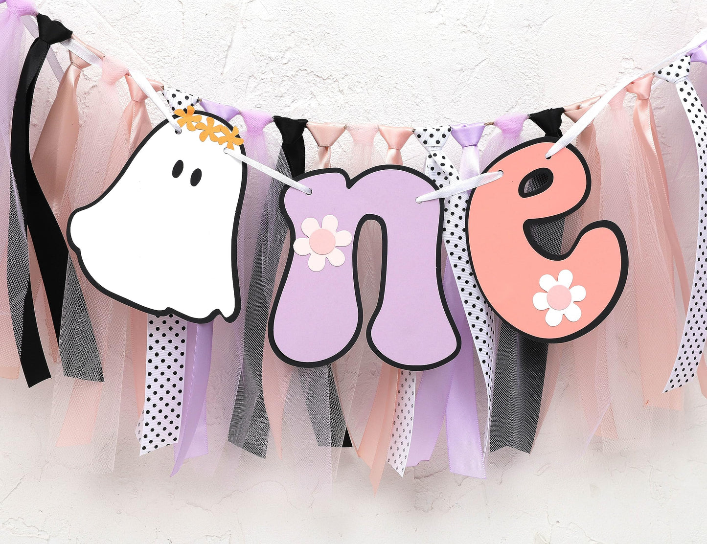 Spooky One Groovy Birthday Banner - 1st Birthday Party Decor, Happy Halloween, Boho 'Happy Boo Day' Garland
