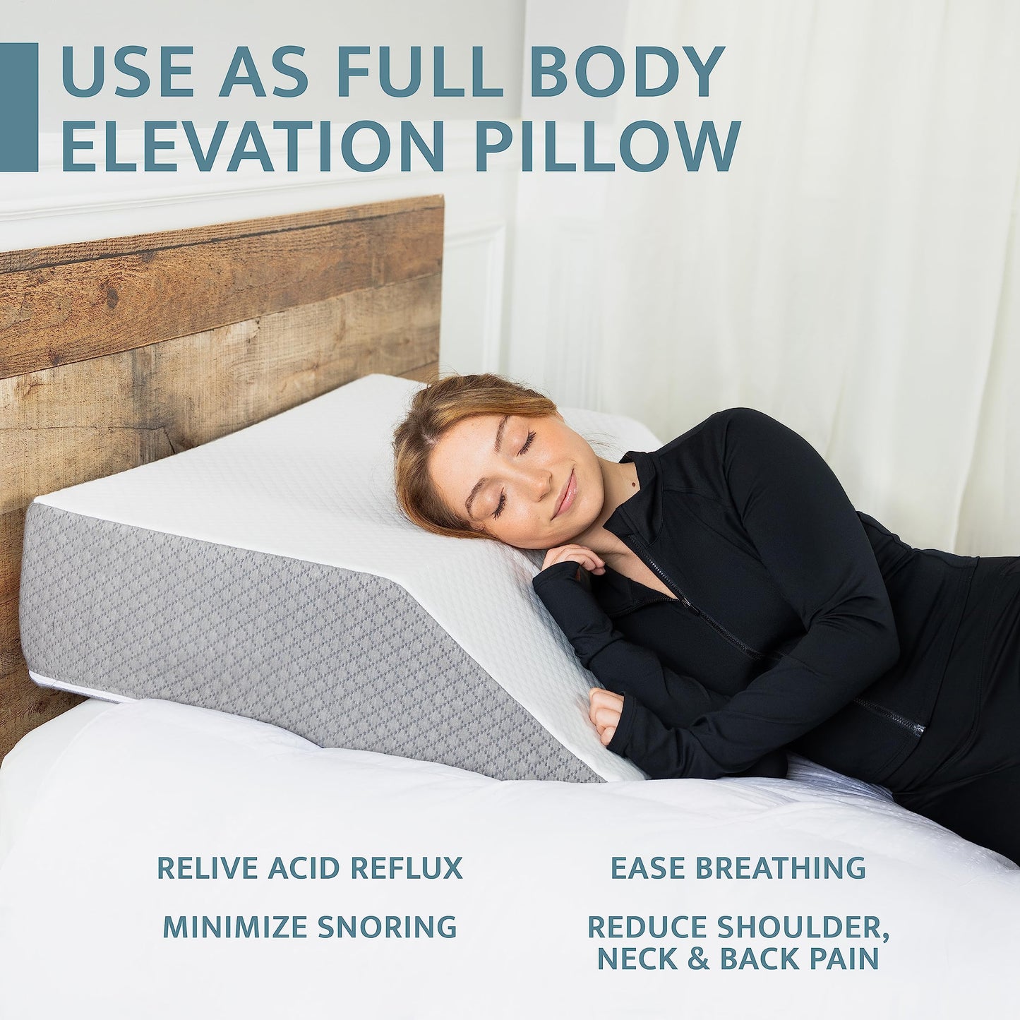 Kölbs Extra Wide Leg Elevation Pillow, Chic Jacquard Cover, XL and Wide for More Comfort Bed Wedge Pillow for Legs, Leg, Knee, Ankle Elevation Post Surgery
