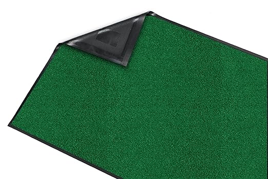 Guardian Platinum Series Indoor Wiper Floor Mat, Rubber with Nylon Carpet, 4'x4', Green