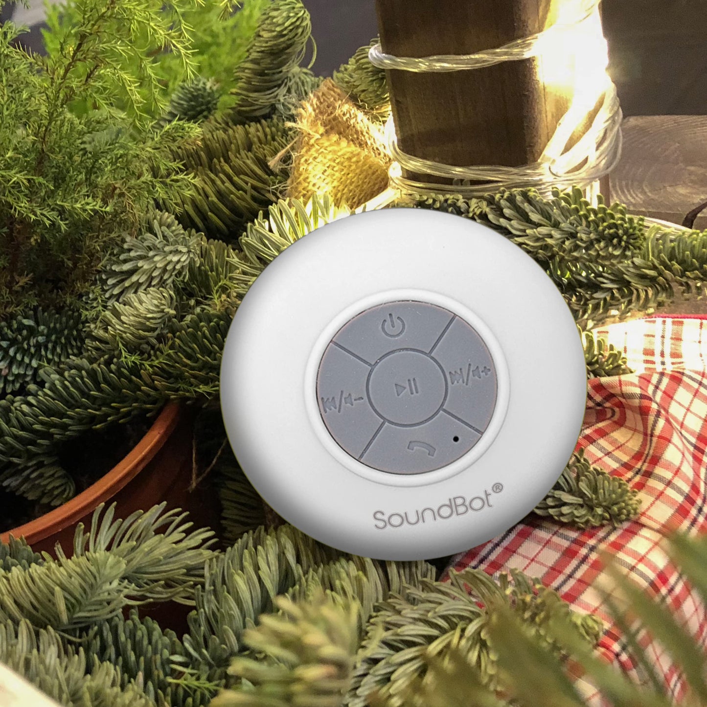 SoundBot® SB510 HD Water Resistant Bluetooth 4.0 Shower Speaker, Handsfree Portable Speakerphone with Built-in Mic, 6hrs of Playtime, Control Buttons and Dedicated Suction Cup for Showers (White)