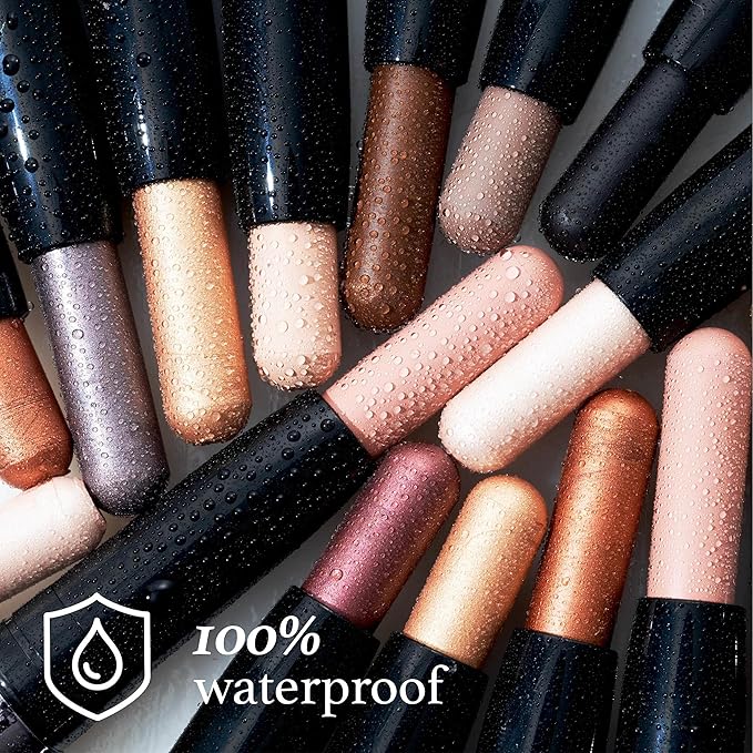 Julep Eyeshadow 101 Crème-to-Powder Eyeshadow Stick Duo + When Pencil Met Gel Sharpenable Multi-Use Longwear Eyeliner Pencil, 3pc Set - Meadow Shimmer, Blackest Black and Pearl Shimmer