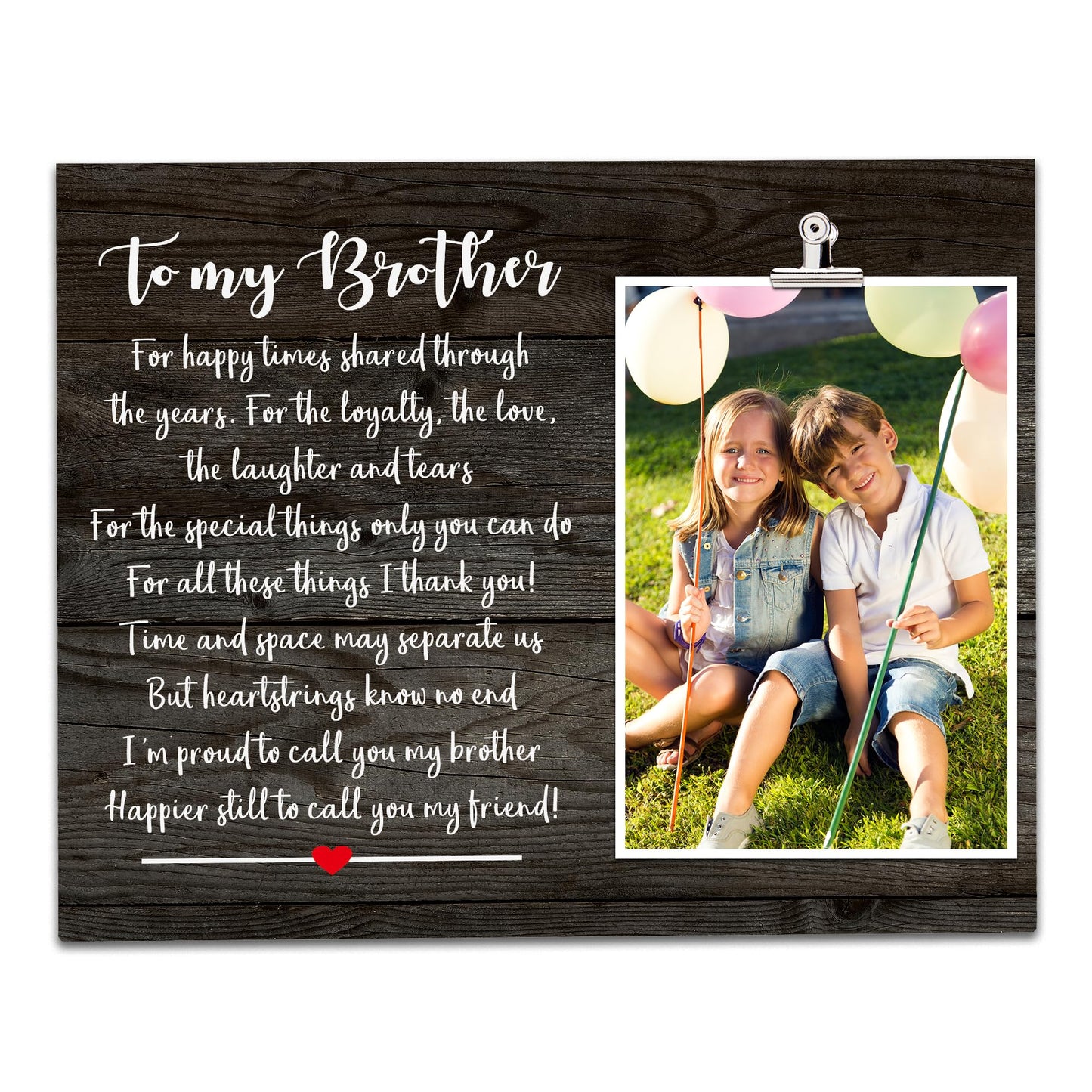 FDFHOME Brother Picture Frame Gifts from Sister - Birthday, Wedding, Christmas Keepsake - 4x6 Photo Frame