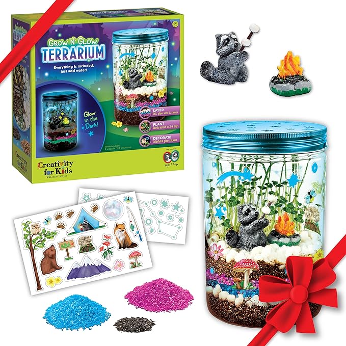 Creativity for Kids Grow 'N Glow Terrarium Kit - Educational Science Kits| Easter Basket Stuffers for Kids Gifts for Boys ...