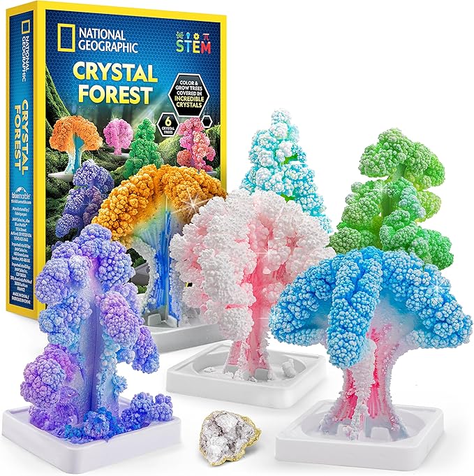 National Geographic Craft Kits for Kids - Crystal Growing Kit, Grow 6 Crystal Trees in Just 6 Hours, Educational Craft Kit...