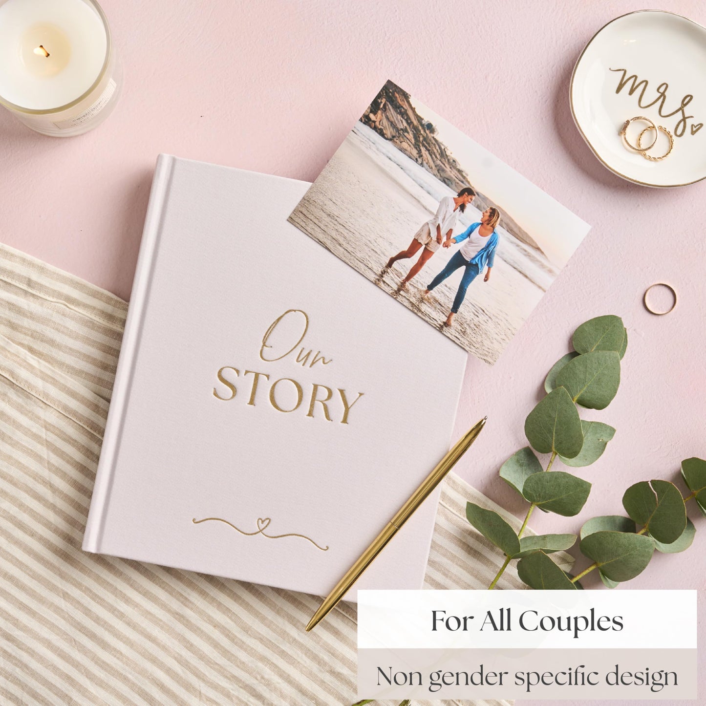 Couples Anniversary Journal – 1st to 75th Year Scrapbook & Keepsake Album | Paper Gift for Husband or Wife | Relationship Memory Book (Grey)