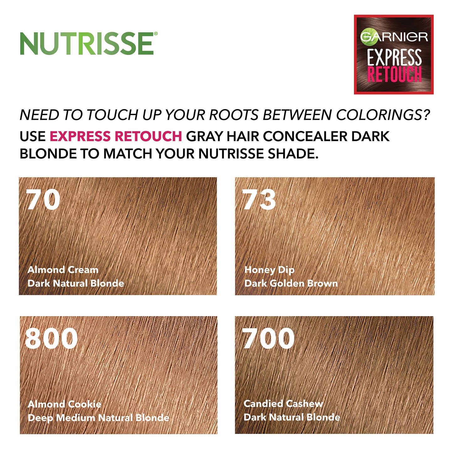 Garnier Hair Color Express Retouch Gray Hair Concealer, Instant Gray Coverage, Dark Blonde, 0.34 Fl Oz