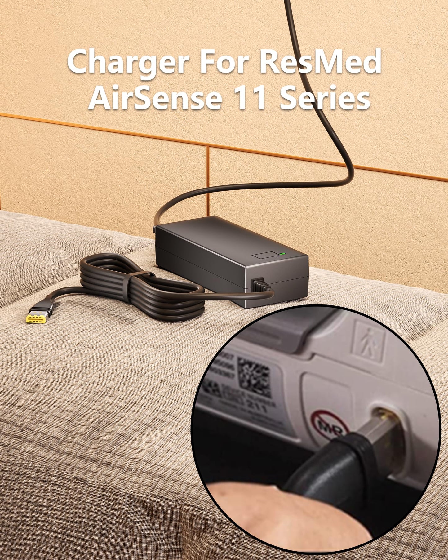 WUKUR Replacment for Resmed Airsense 11 Power Cord Compatible with ResMed AirSense 11/ResMed AirSense 11 AutoSet/ResMed AirSense 11 CPAP/ResMed AirSense 11 Elite/ResMed AirMini CPAP Machine