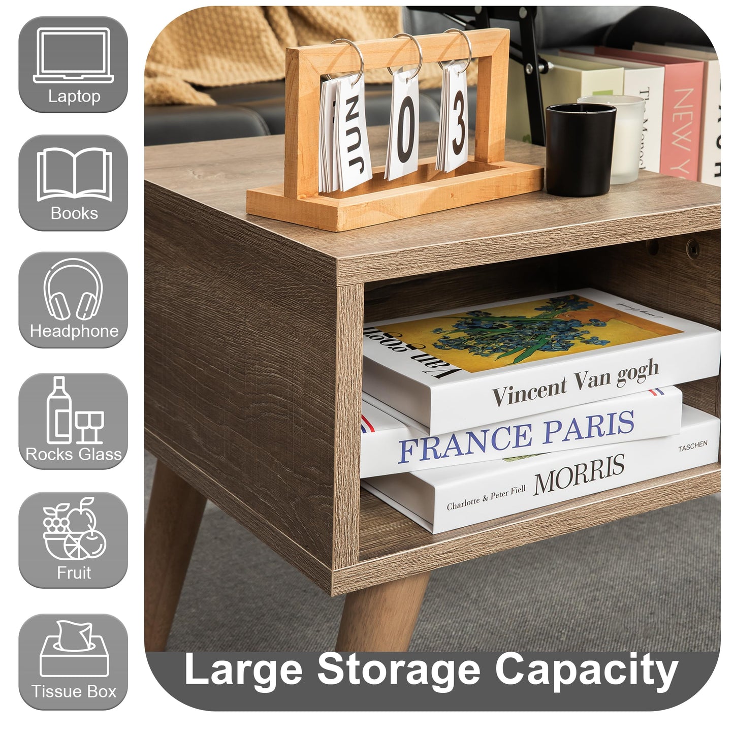 VICTORY RELAX Lift-Top Coffee Table with Hidden Storage and 2 Open Cubbies, Coffee Table with Storage for Living Room, Center Table for Living Room, Designed for Workspace and Relaxation (Grey)