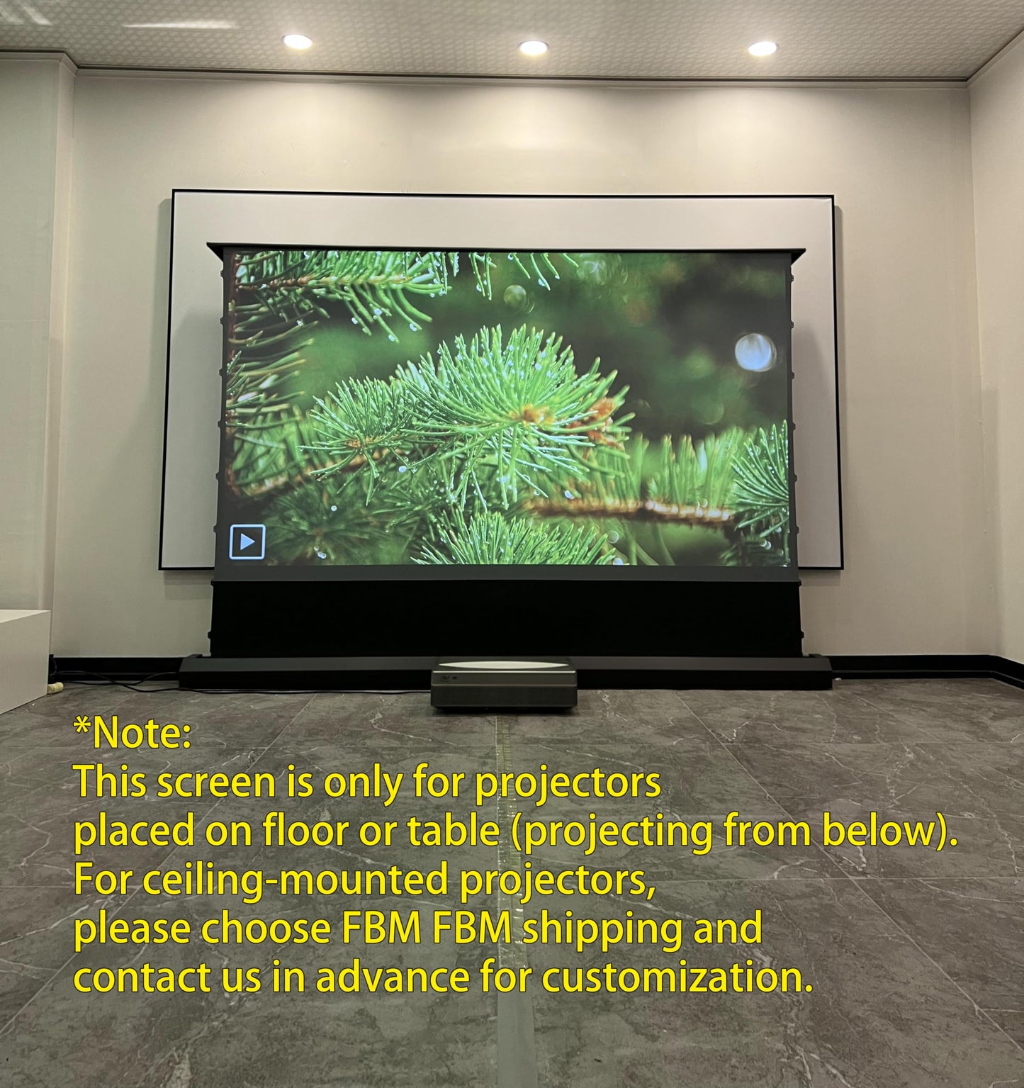 VeezuJoyz 100 inch HBSI V2.0 Motorized Floor-Rising ALR Projection Screen for UST Projector, 16:9 4K/8K UHD, Smart App & Voice Control, Quiet Lift, Cinematic Home Theater & Professional Office