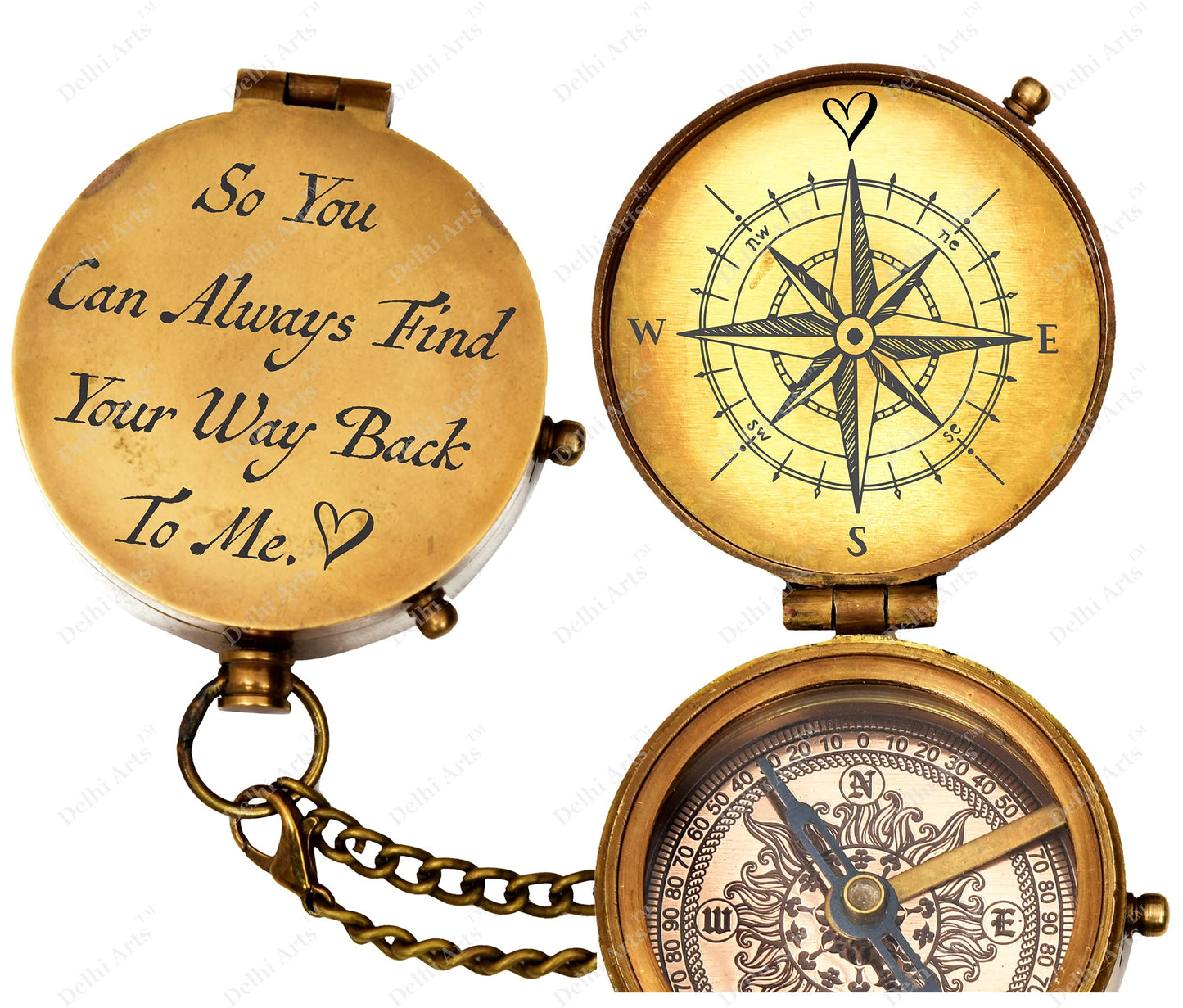 So You Can Always Find Your Way Back to Me/Personalized Compass/Anniversary giftfor him/her. Luxury Gift