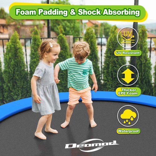 Deomod Trampoline Pad, Trampoline Replacement Safety Pads, Universal Round Trampoline Pad, Trampolines Spring Cover, Fits 10ft 12ft 14ft Frames, Disconnect Interface - Waterproof Accessories