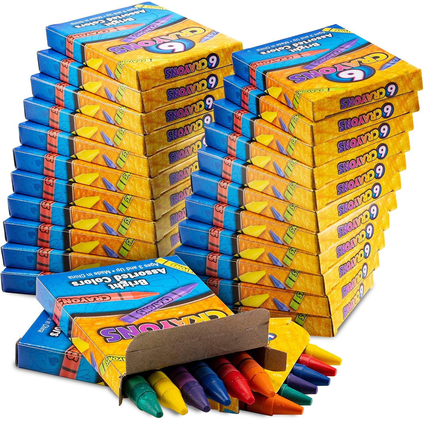 Bedwina Bulk Crayons - Case of 120, 6-Packs Total 720 Crayons Bulk School Supplies for Kids, Toddlers, Teachers, Restaurants & Classrooms, Nontoxic Travel, Party Favors, Goody Bags, Stocking Stuffers