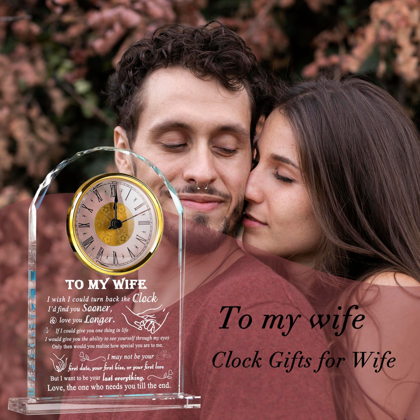 Movdyka Gifts for Wife from Husband Unique - Crystal Clock Gifts Personalized Gifts for My Lover Who Has Everything - Birthday Anniversary Wedding Present Ideas for Wife