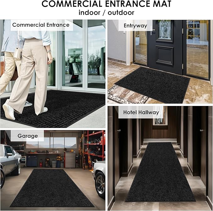 2′ x 3′ Front Door Mat Indoor Outdoor Entrance, Commercial Floor Mat Heavy Duty Dirt Trapper Entryway Doormat, Custom Size Non Slip Rubber Backing Welcome mat, Door Mat for High Traffic Area