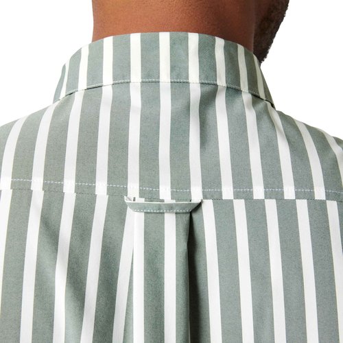 Helly-Hansen Men's Short Sleeve Button Up Shirt, 390 Jungle Green Stripe
