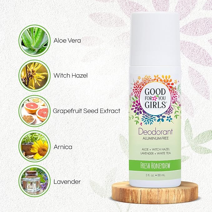 Good For You Girls Aluminum-Free, Natural Deodorant for Kids, Pre teens, Teens, Safe & Effective Odor Control, Clear Roll-On, Natural Fragrance, Vegan, Made in USA | Fresh Honeydew, 3 oz (Pack of 3)