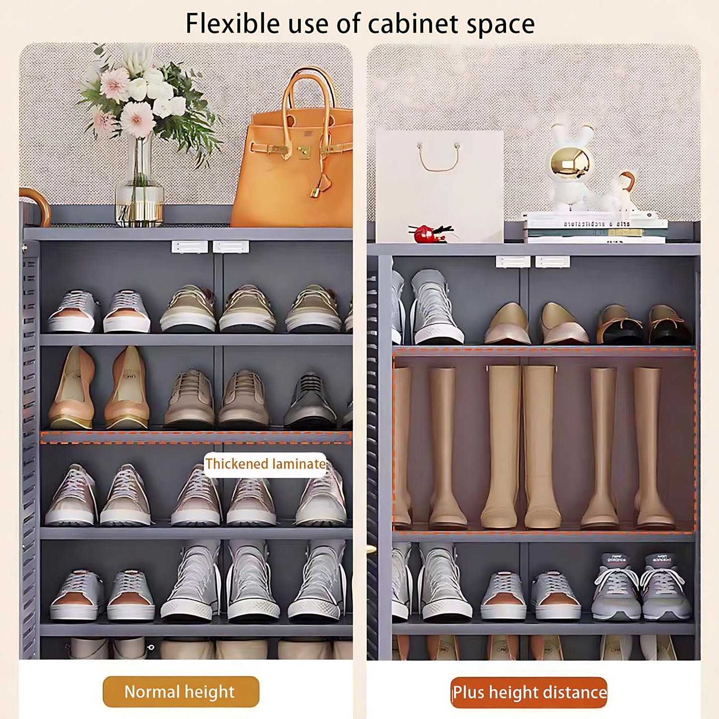 njawnn 7-Tier Shoe Cabinet with Doors, 36-41 Pairs Large Shoe Storage Cabinet, Freestanding Shoe Rack for Entryway, Hallway, Bedroom, Closet, Living Room