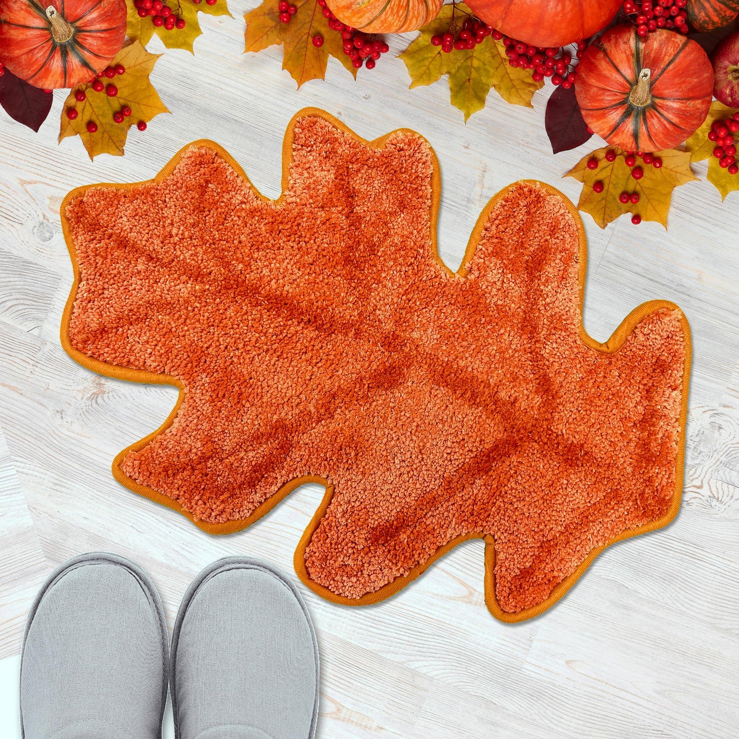 FUTBU Fall Bathroom Rugs, Fall Leaf Decorations Bath Mats for Bathroom, Farmhouse Autumn Leaf Rugs for Bathroom Decorations for The Home, Holiday Cute Fall Leaf Decor Non-Slip 16x24 Inches