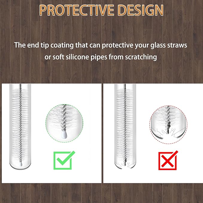 ClDYAUST Straw Cleaner Brush Extra Long 12 Inch, Straw Brush Extra Long with 304 Stainless Steel, Straw Cleaning Brush Extra Long for Baby Bottles, Glass/Silicone Straws Piper Cleaners.