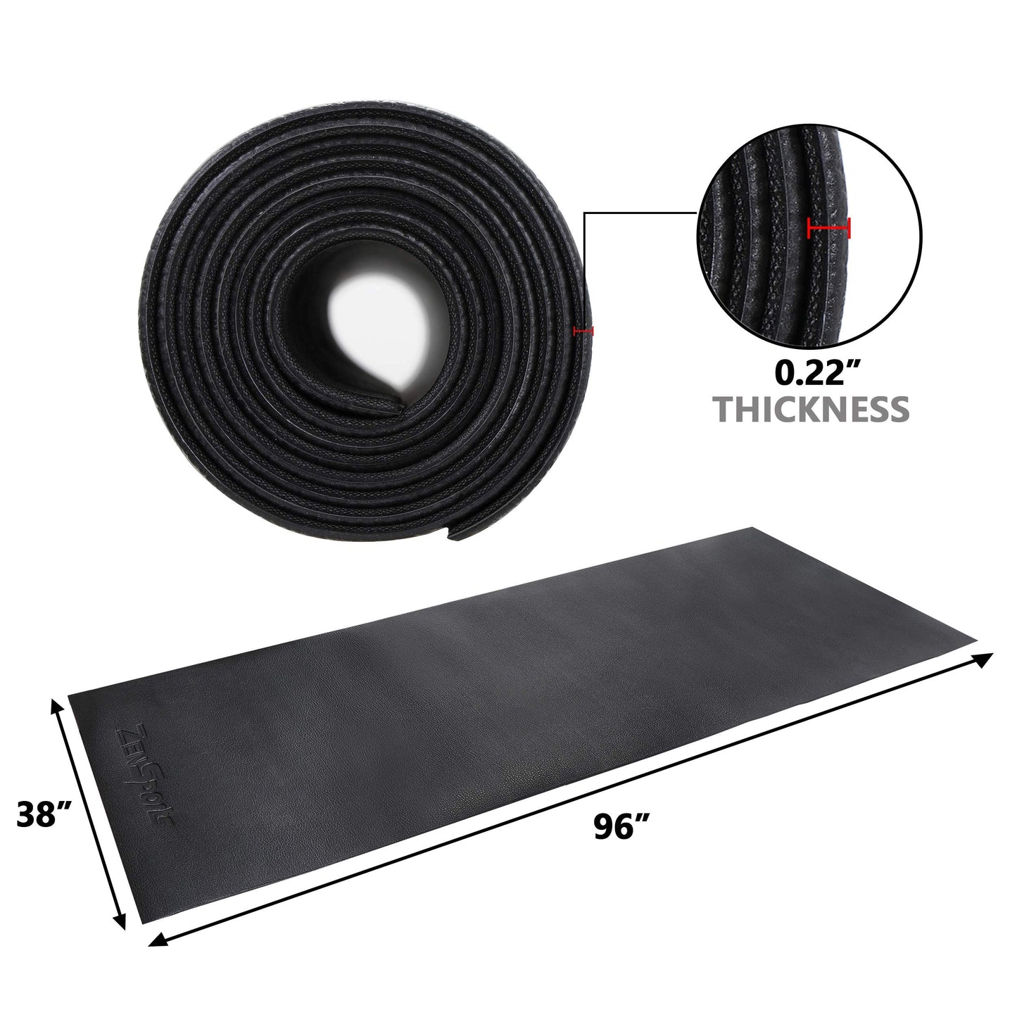 ZENY Exercise Equipment Mat 96''x38'', Exercise Bike, Elliptical, Treadmill Mat, Bike Trainer Pad for Gym Equipment Floor Protector