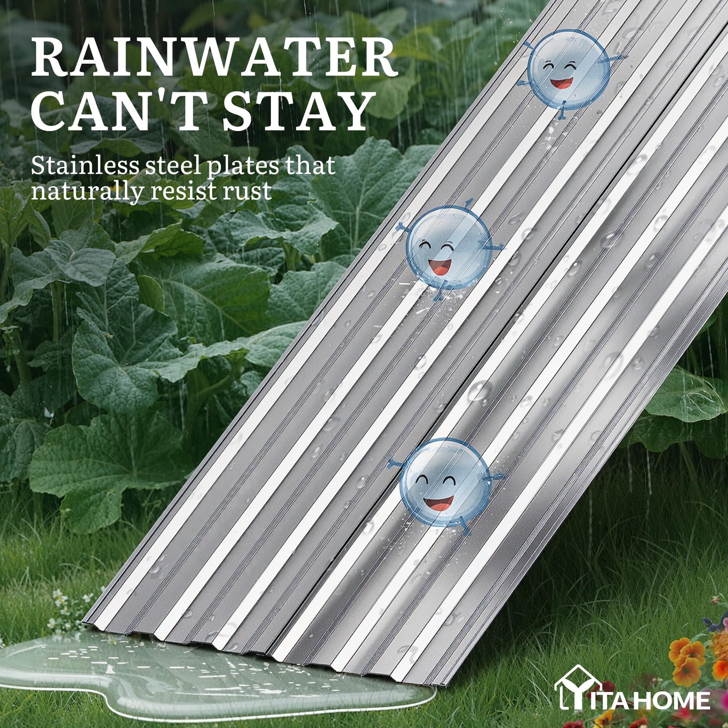 YITAHOME 6x3x2ft 2pcs Large Raised Garden Bed Kit, Galvanized Metal Planter Box with Gloves, Ground Nails, Support Rod, Outdoor Above Ground Planters for Plants Vegetables Flowers, Silver