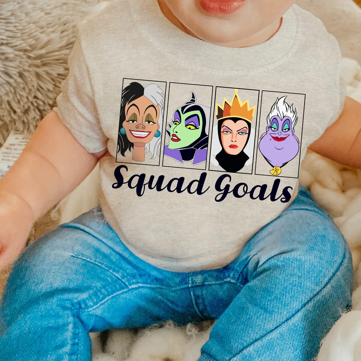 Squad goals villains scary cute Halloween shirt cute spooky Halloween toddler shirt cute villains themed shirt baby Halloween onesie (3-6m onesie)