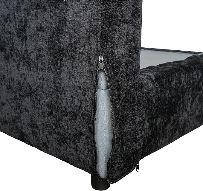 WJShome Cloud Couch Modular Sectional Sofa,100.5" V Shaped Couch, Convertible Wide Seater with Ottoman, 6 Seater for Living Room Set,Covers Washable&Replaceable,Black