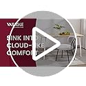 VASAGLE Boucle Dining Chairs Set of 2, Upholstered Kitchen Dining Room Chairs with Curved Backrest and Steel Frame, Modern...