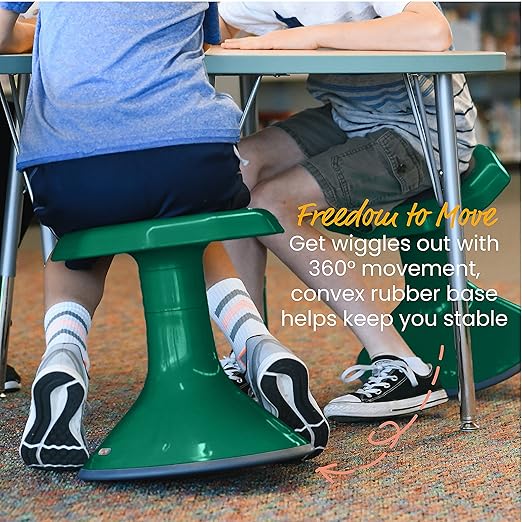 ECR4Kids ACE Active Core Engagement Wobble Stool, 15-Inch Seat Height, Flexible Seating, Green