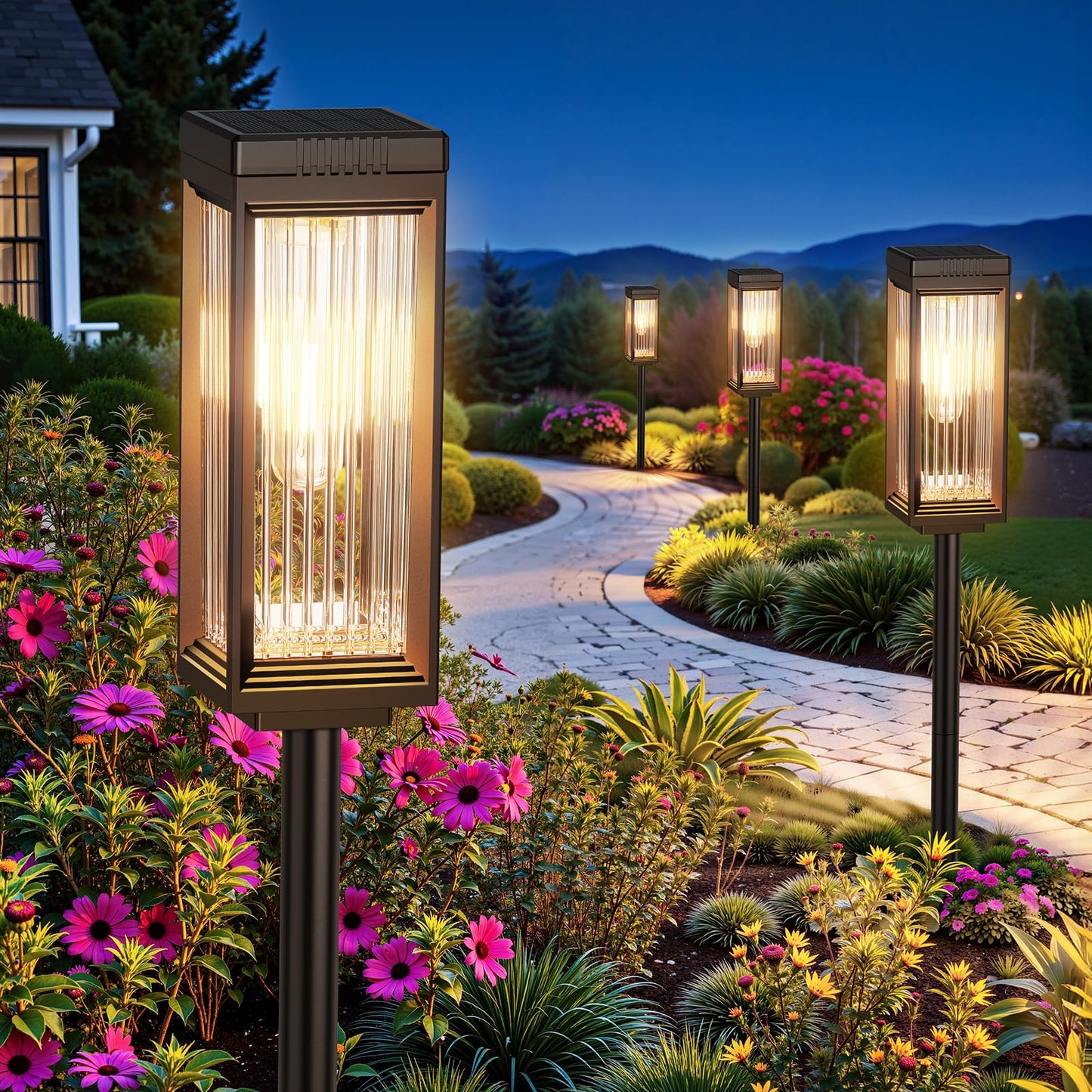 ELECLINK Solar Pathway Lights Outdoor, 6 Pack Upgraded Solar Lights Outdoor Waterproof, Bright Up to 15 Hrs Auto On/Off Garden Light for Yard Patio Lawn Path Walkway Driveway Outside Decor