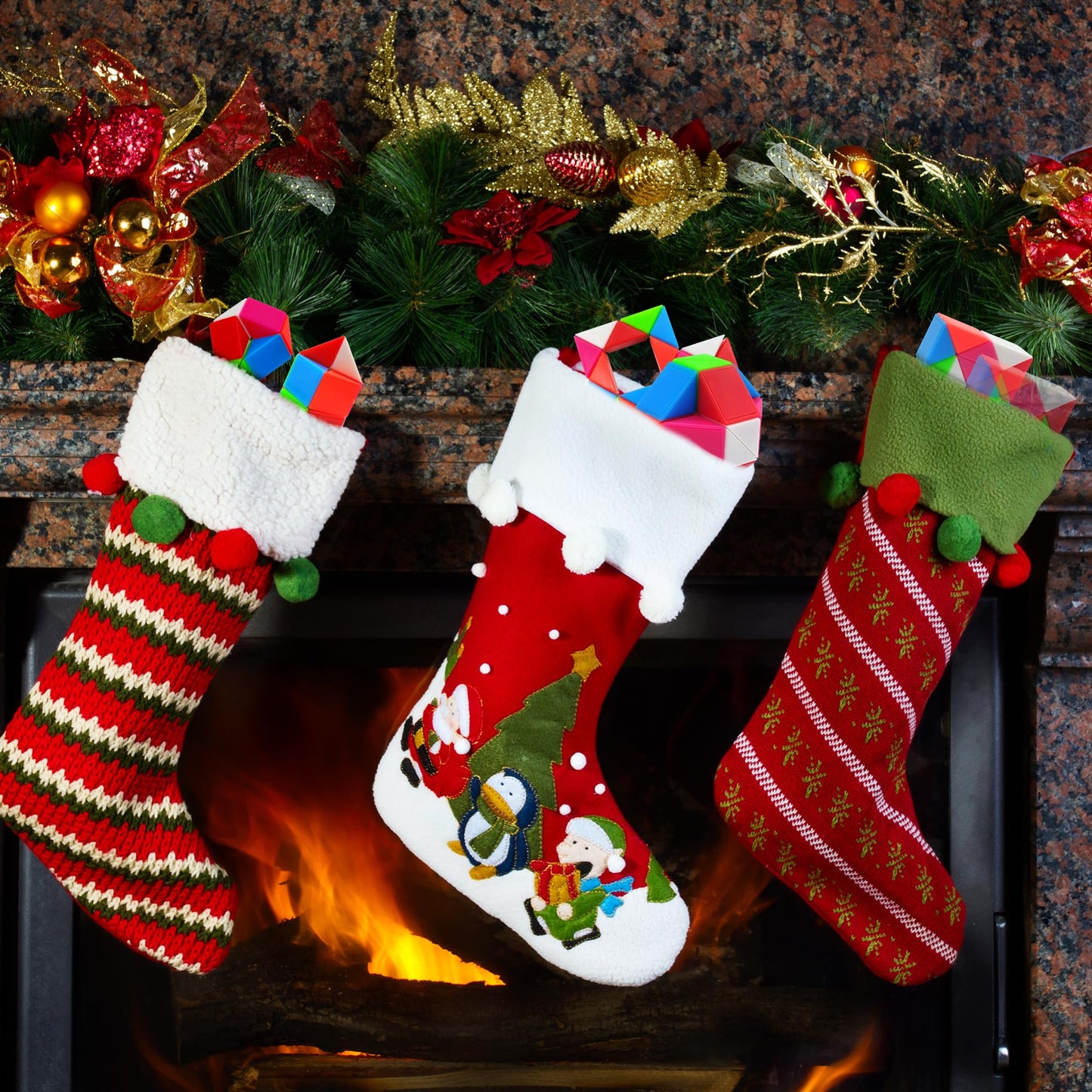 Aubrogo Party Favors -30Pcs Fidgets Snake Cube Puzzles Toy for Goodie Bags, Boys Stocking Stuffers, Bulk Fidgets Toy Treasure Box Classroom Prize Birthday Back to School Students Gifts