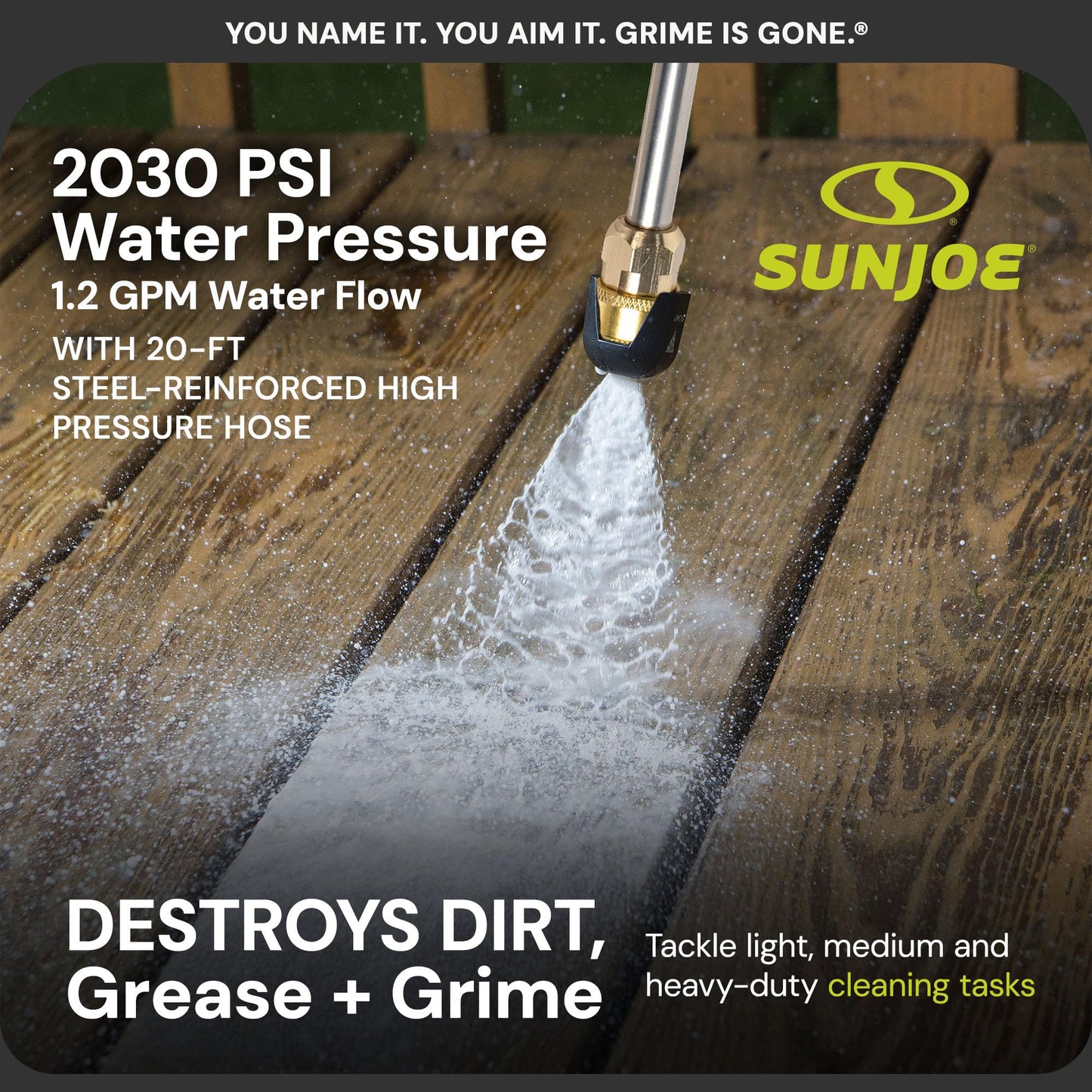 Sun Joe Pressure Washer, Electric Power Washer, Heavy-Duty 2500 Max PSI (2030 PSI PWMA Rated)-Portable Cleaning & Washing Machine System, Patios & Sidewalks, SPX3000